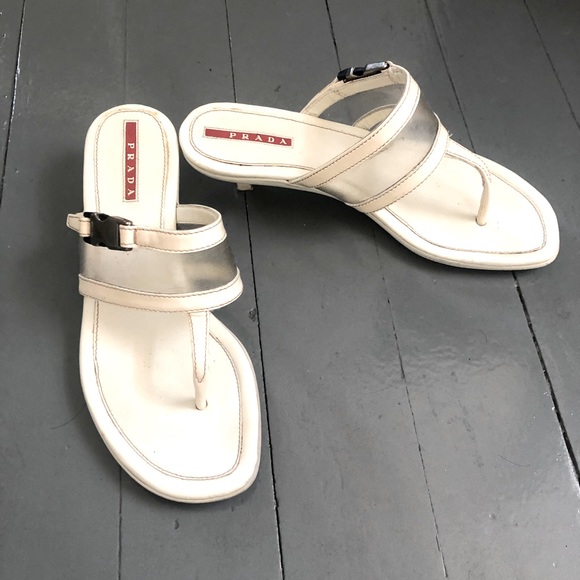 White Prada Sandals - Picture 7 of 9